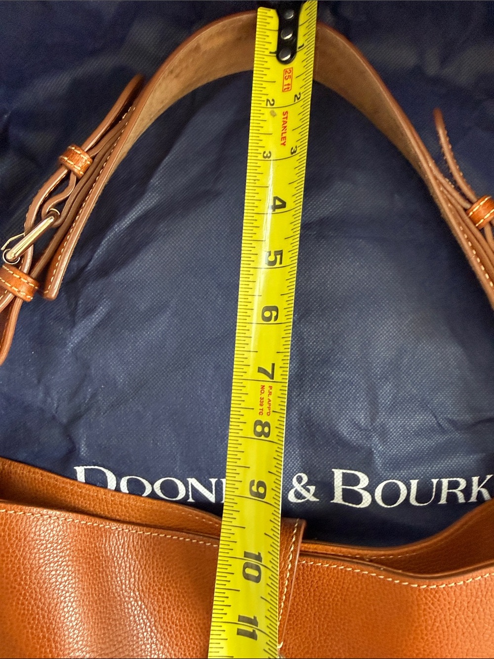 Dooney & Bourke Caramel Brown Pebbled Leather Shoulder Bucket Bag - Picture 16 of 16